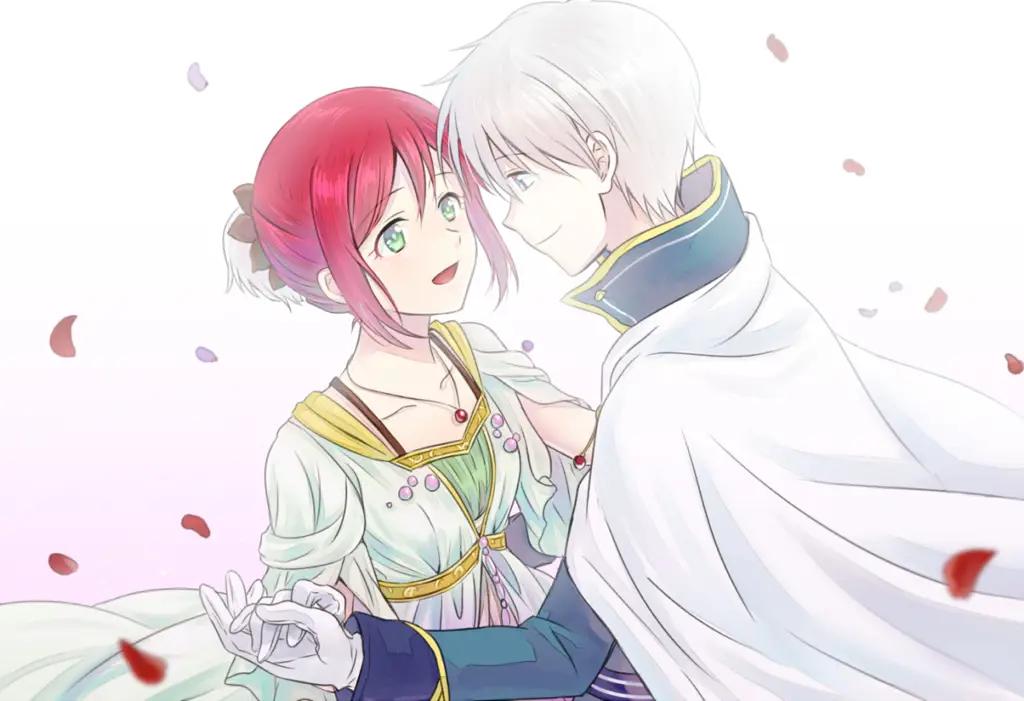 Shirayuki dan Zen dalam anime Akagami no Shirayukihime