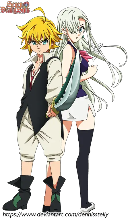 Meliodas dan Elizabeth, karakter utama Nanatsu no Taizai