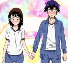 Pasangan utama dalam anime Nisekoi Gambar Raku Ichijo dan Onodera Kosaki dari anime Nisekoi
