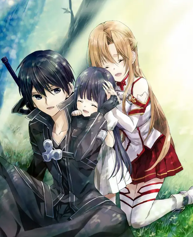 Kirito dan Asuna dalam game Sword Art Online