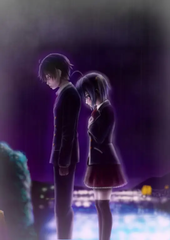 Gambar Yuuta dan Rikka dari anime Chuunibyou demo Koi ga Shitai!