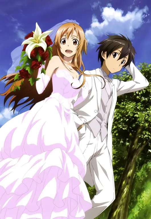 Gambar Kirito dan Asuna dari Sword Art Online