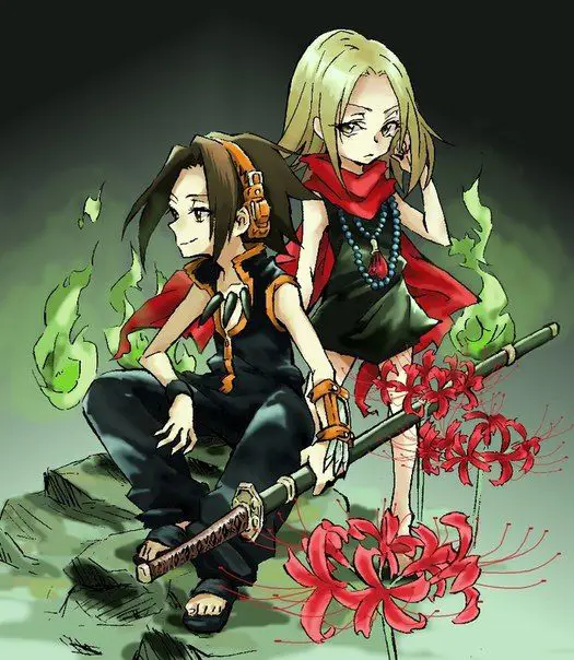 Yoh Asakura dan Anna Kyoyama dalam Shaman King 2021