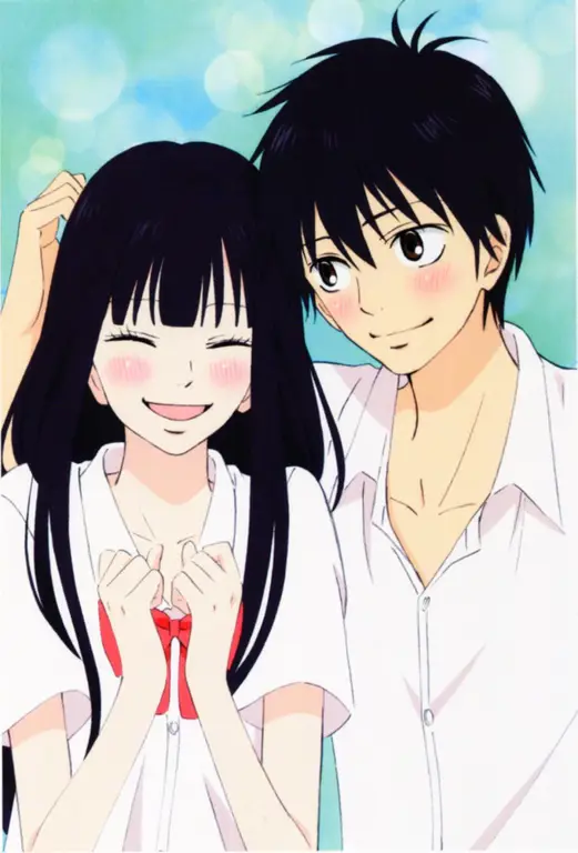 Gambar Sawako dan Kazehaya dari anime Kimi ni Todoke