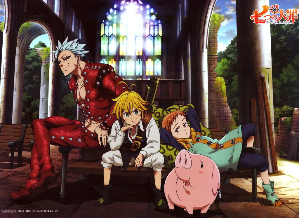 Pasangan utama Nanatsu no Taizai dalam momen dramatis Meliodas dan Elizabeth dalam Nanatsu no Taizai Season 4