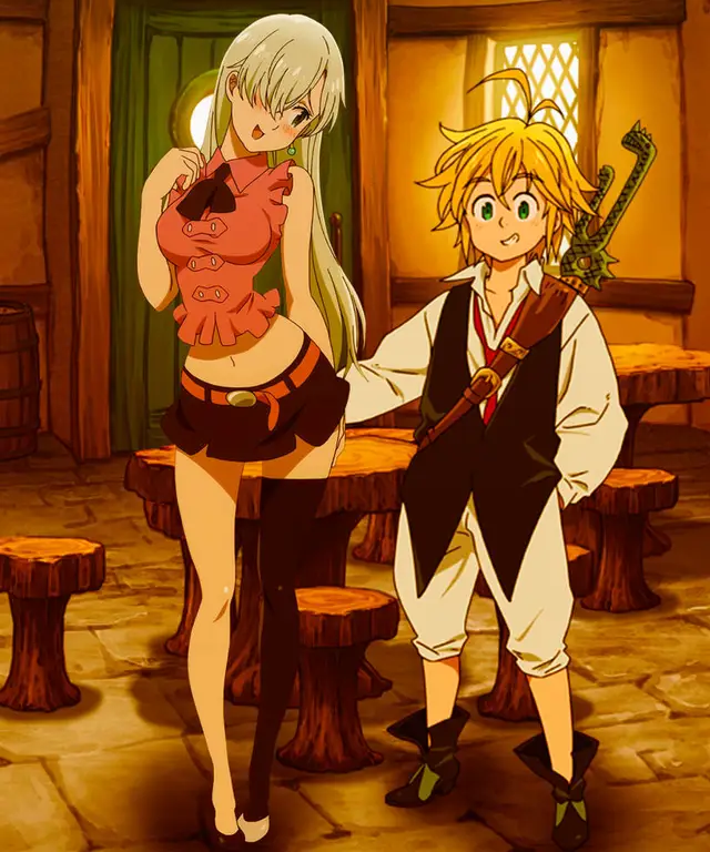 Gambar Meliodas dan Elizabeth dari Nanatsu no Taizai