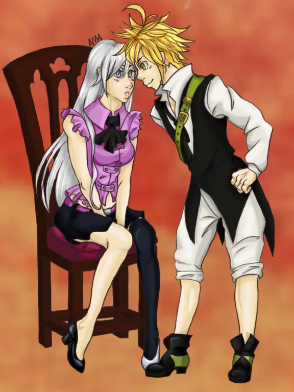 Gambar Meliodas dan Elizabeth dari Nanatsu no Taizai