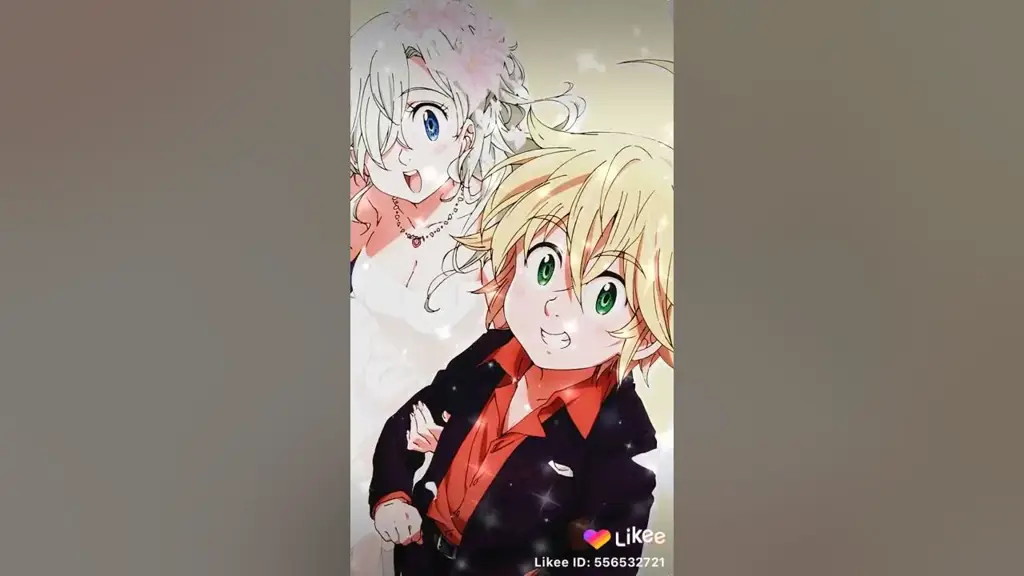 Gambar Meliodas dan Elizabeth, karakter utama Nanatsu no Taizai