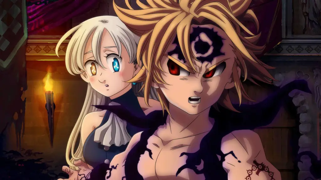 Pasangan Utama Nanatsu no Taizai Gambar Meliodas dan Elizabeth dari Nanatsu no Taizai