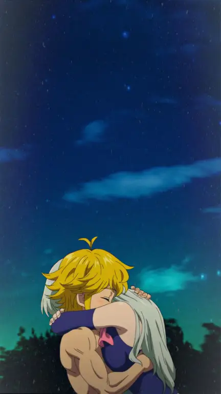 Meliodas dan Elizabeth, dua karakter utama dalam Nanatsu no Taizai