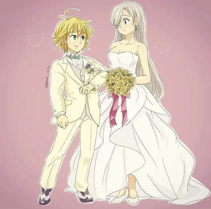 Gambar Meliodas dan Elizabeth dari Nanatsu no Taizai