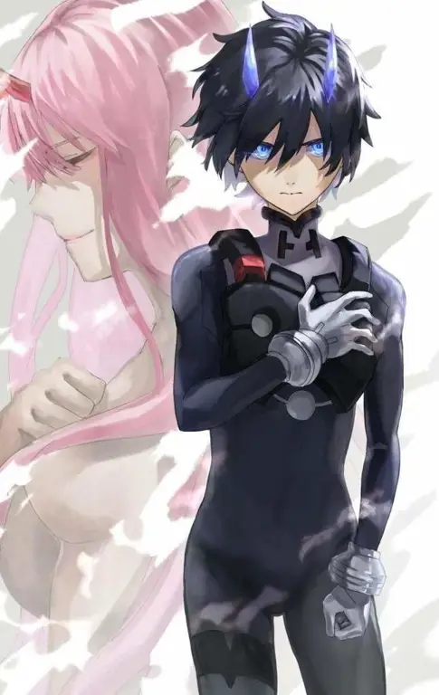 Gambar Hiro dan Zero Two, karakter utama Anime Franxx