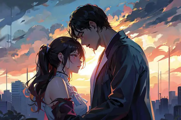 Gambar yang menggambarkan patah hati dalam anime