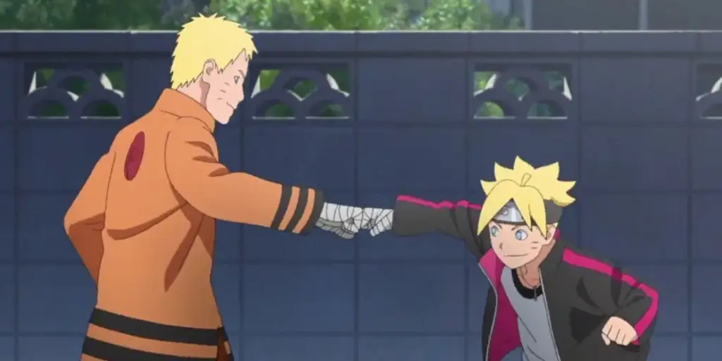 Naruto dan Boruto berlatih bersama