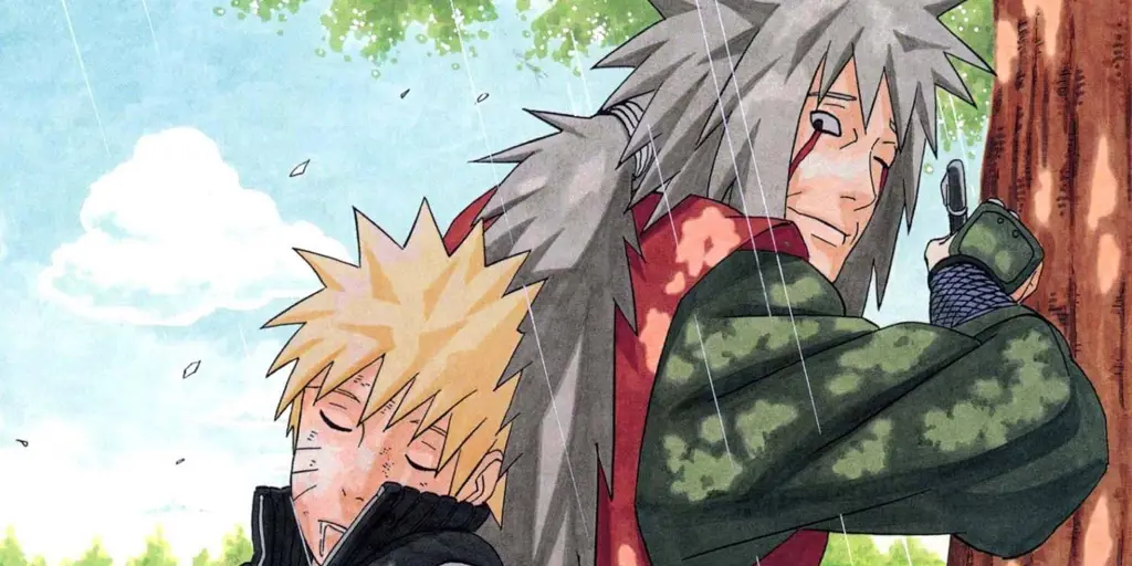 Naruto dan Jiraiya berlatih di Gunung Myoboku