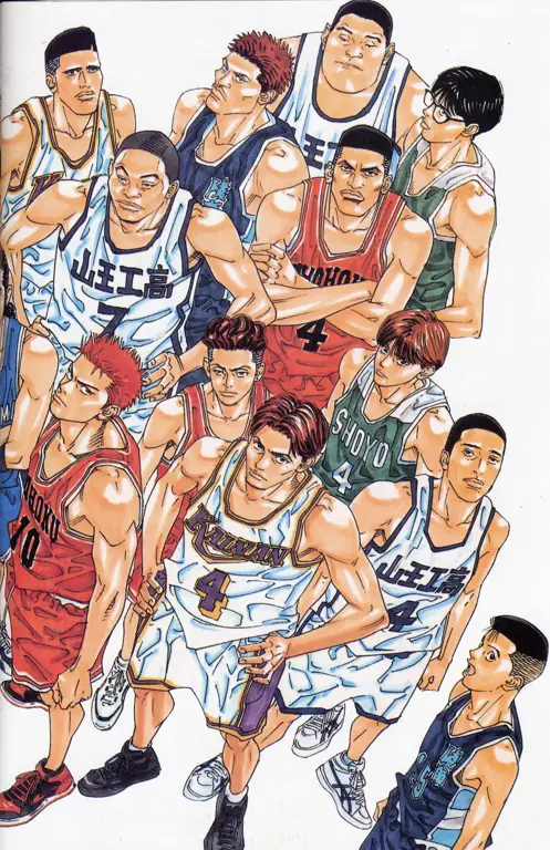 Gambar pemain basket anime yang sedang bermain bola basket