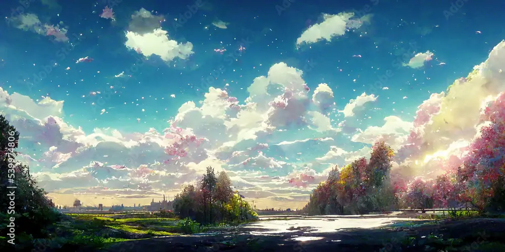 Pemandangan Anime Jepang yang Menawan Gambar pemandangan khas anime Jepang