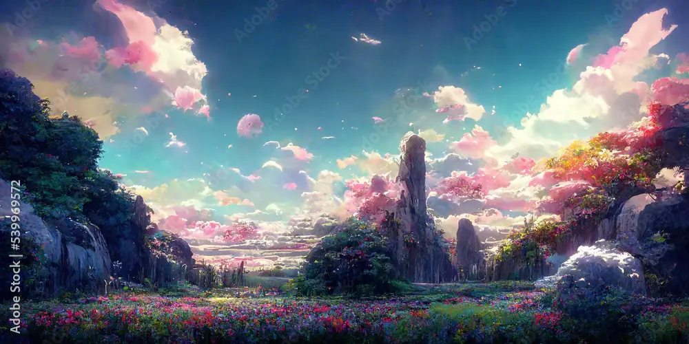 Gambar pemandangan indah dari anime Jepang