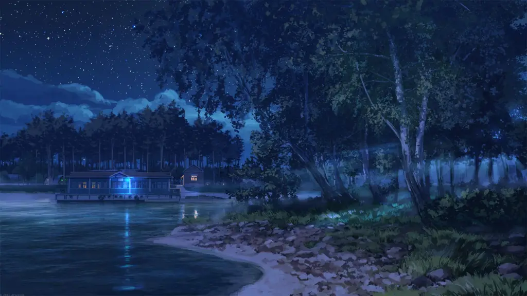 Pemandangan dalam anime Photo Kano yang indah dan menawan.