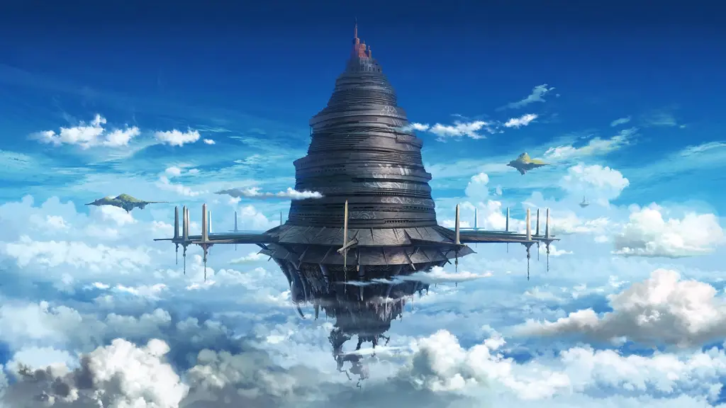 Gambar pemandangan Aincrad dari Sword Art Online