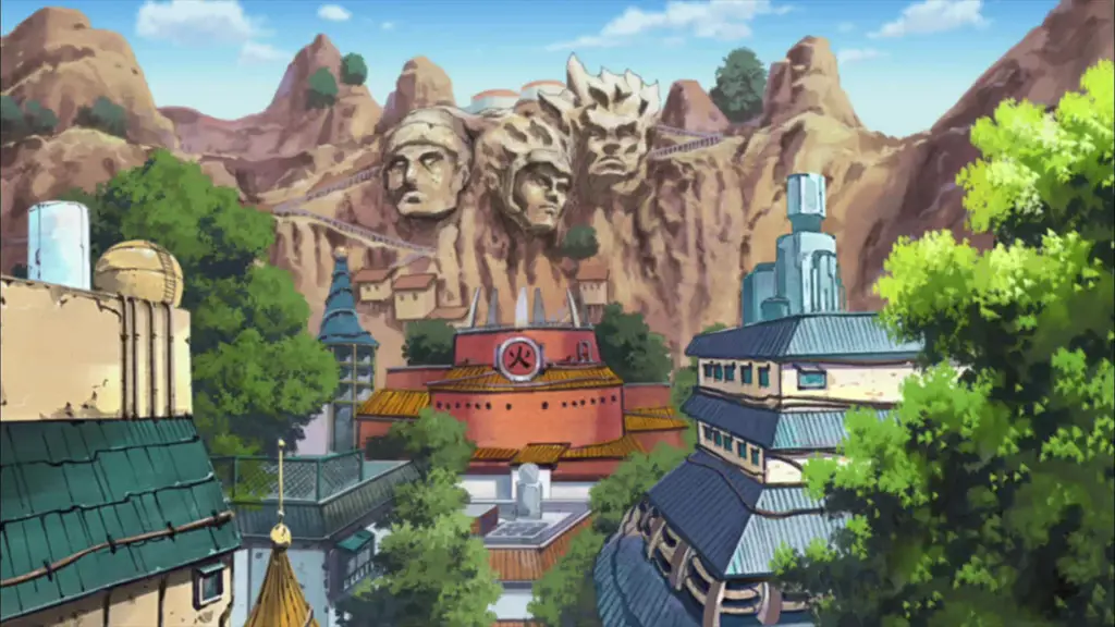 Gambar pemandangan ikonik dari Naruto