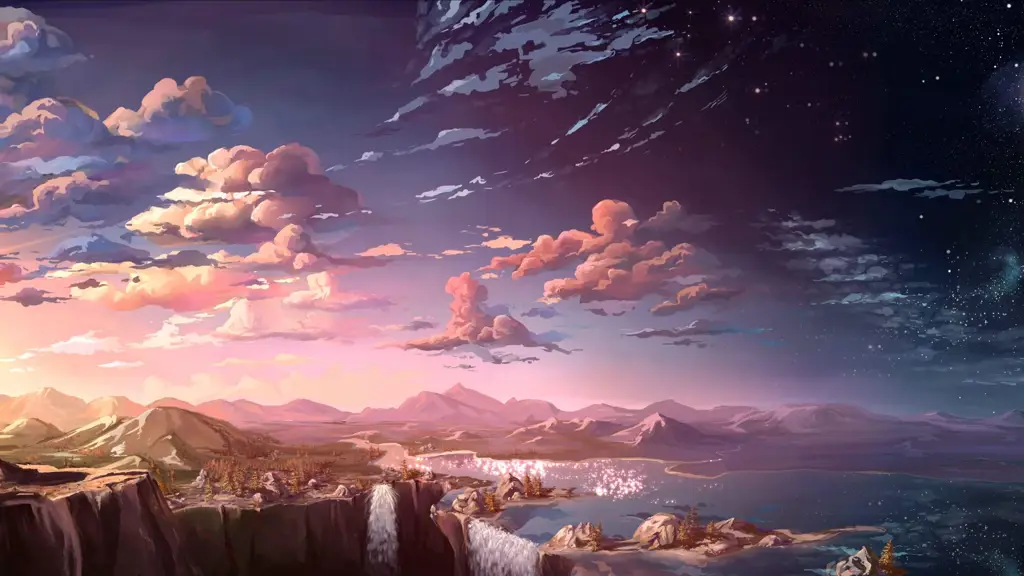 Gambar pemandangan dalam anime 100 Year Quest