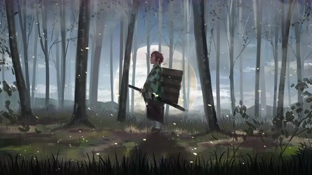 Gambar pemandangan dari anime Kimetsu no Yaiba