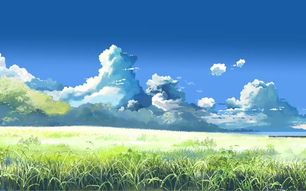 Gambar pemandangan alam yang indah dari anime That Time I Got Reincarnated as a Slime