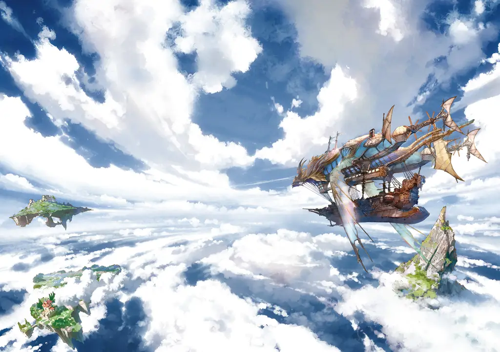 Gambar pemandangan indah di dunia Granblue Fantasy