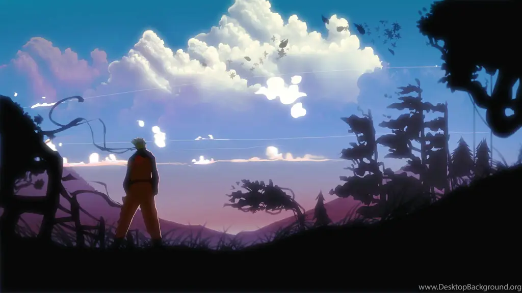 Gambar pemandangan alam yang indah dalam anime Naruto