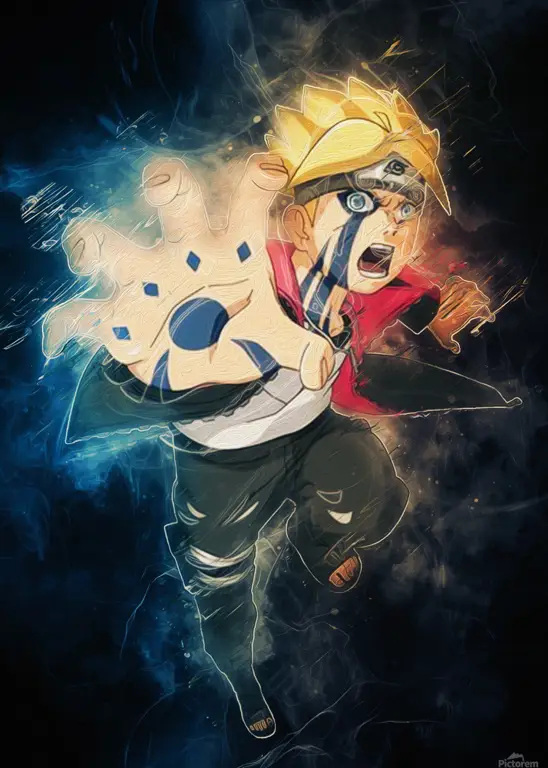 Gambar pemandangan indah dalam anime Boruto