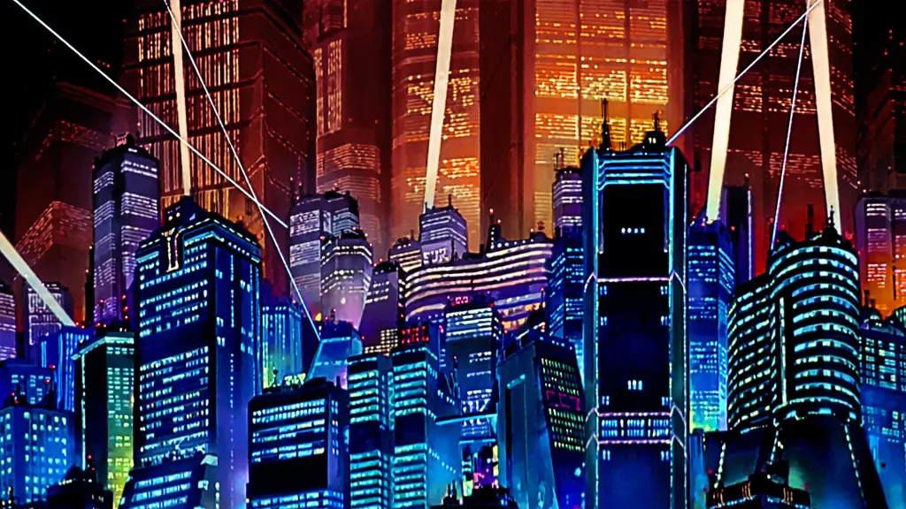 Wallpaper Kota Anime Gelap Futuristik