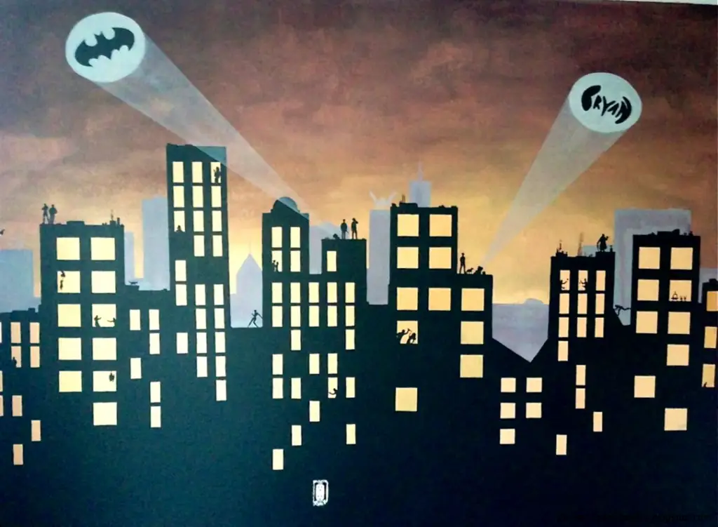 Gambar pemandangan kota Gotham yang megah