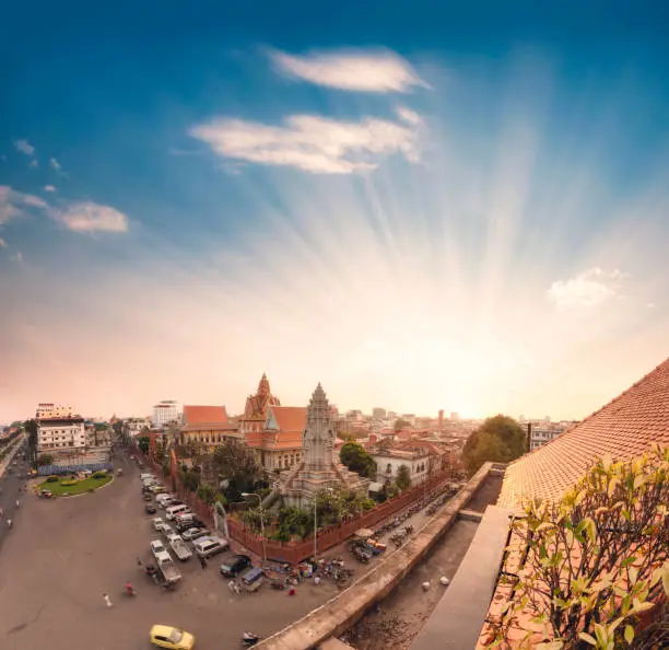 Foto pemandangan kota Phnom Penh, Kamboja