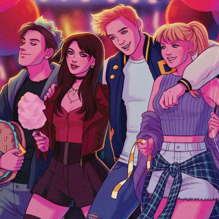 Pemandangan Riverdale bergaya anime