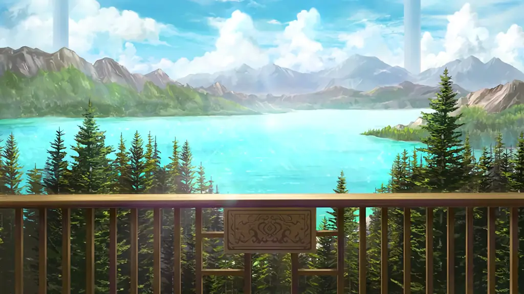 Gambar pemandangan indah di dunia virtual Sword Art Online