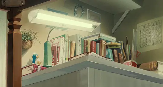 Gambar pemandangan indah dalam film Whisper of the Heart