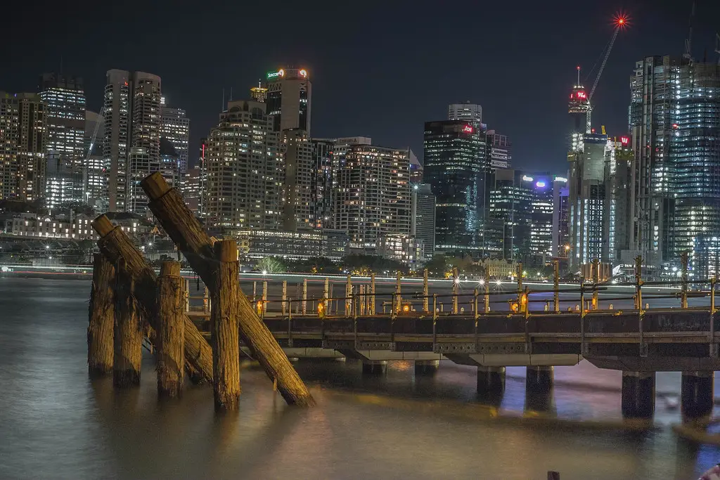 Gambar pemandangan kota Sydney di malam hari