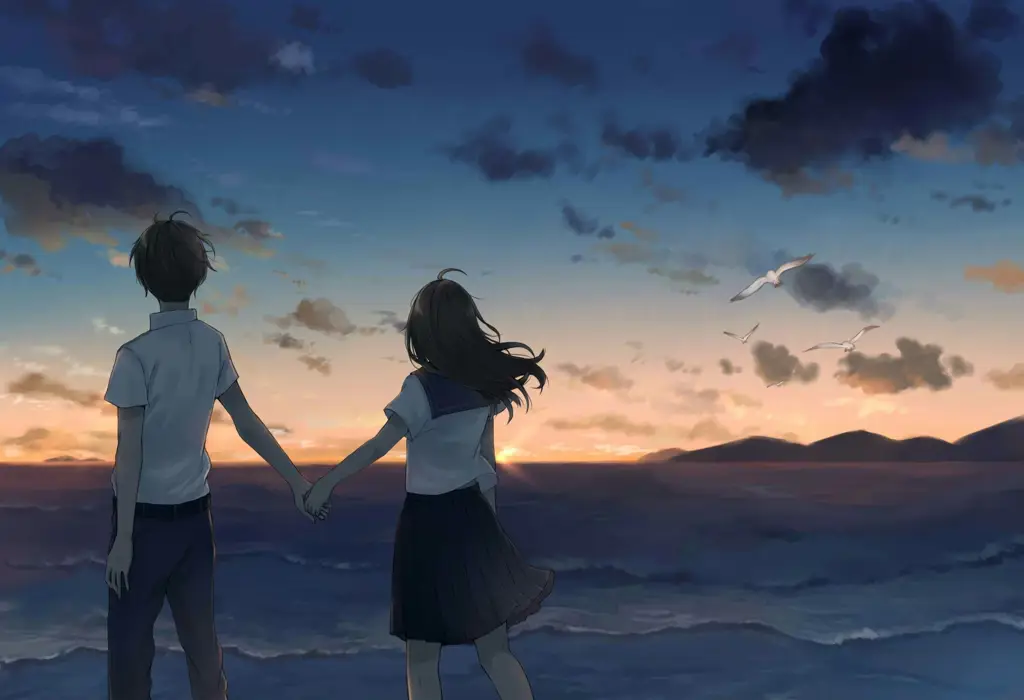 Pemandangan indah dalam anime romance