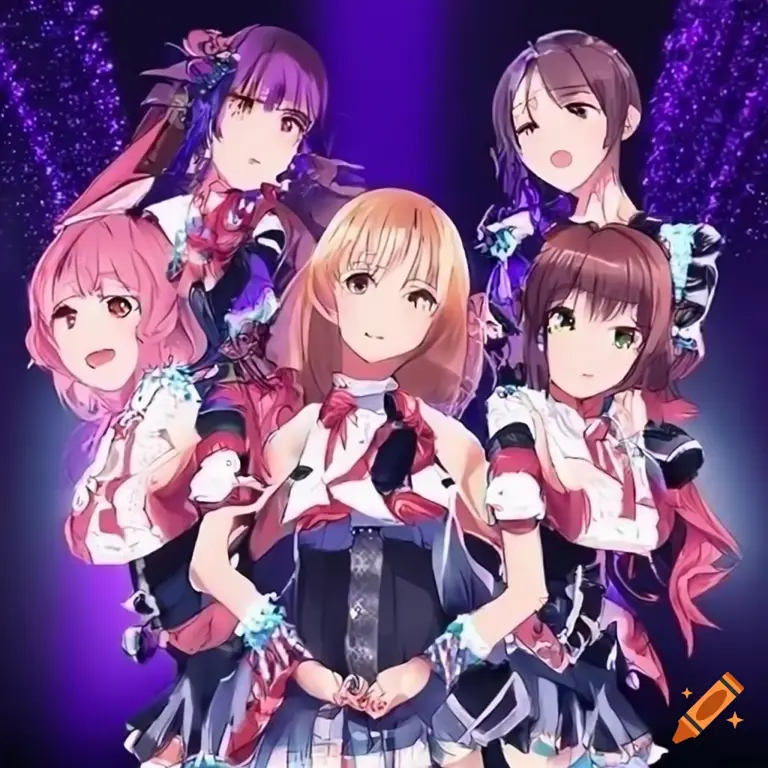 Sebuah grup idola anime sedang tampil di sebuah konser besar