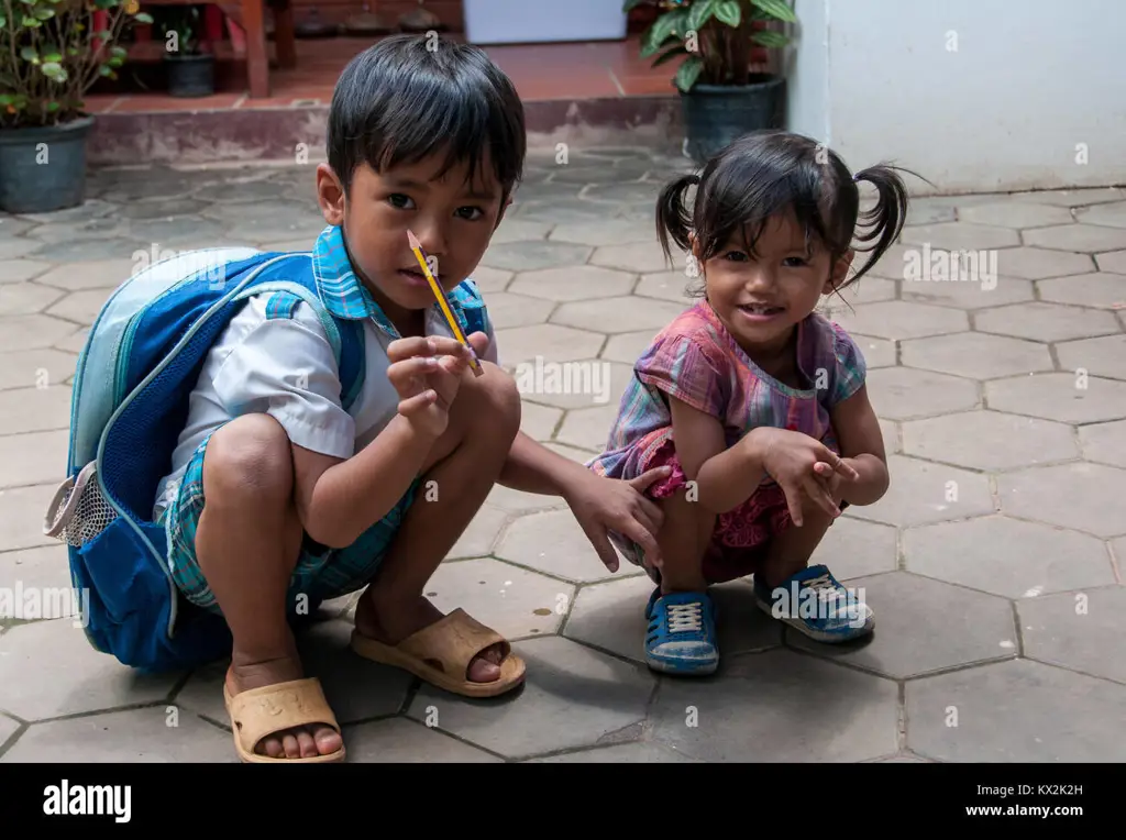 Anak-anak sekolah di Kamboja