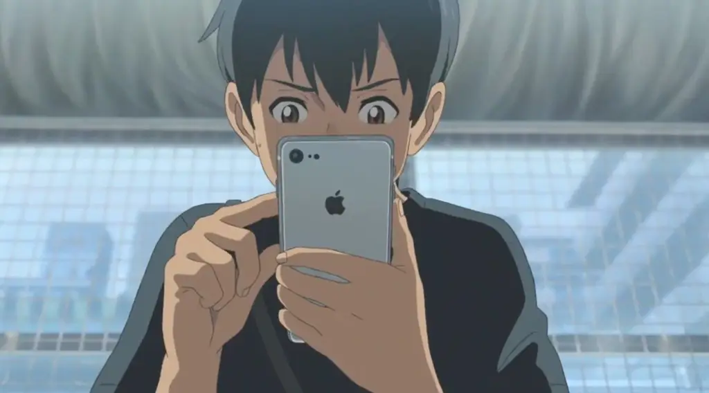 Menonton anime di smartphone