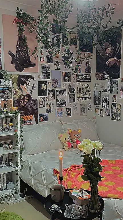 Gambar pengaturan kamar bertema anime