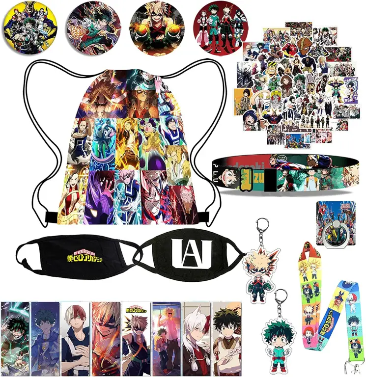 Seorang penggemar anime yang bahagia dengan koleksi merchandise anime-nya