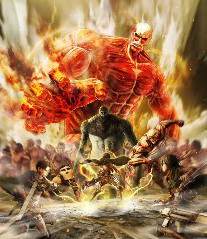 Gambar adegan klimaks dari season terakhir Attack on Titan