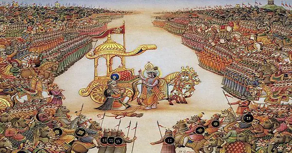 Gambar Perang Kurukshetra dalam Mahabharata