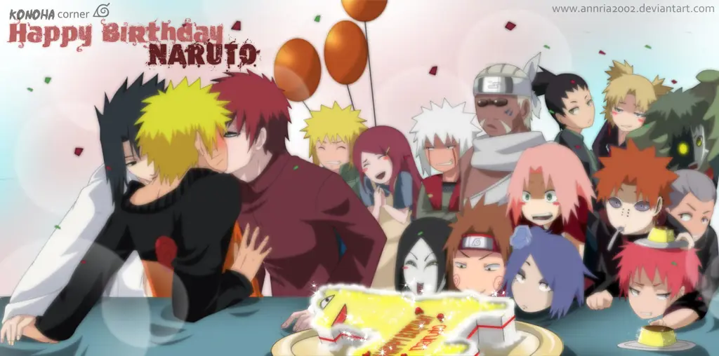 Naruto merayakan bersama warga Konoha