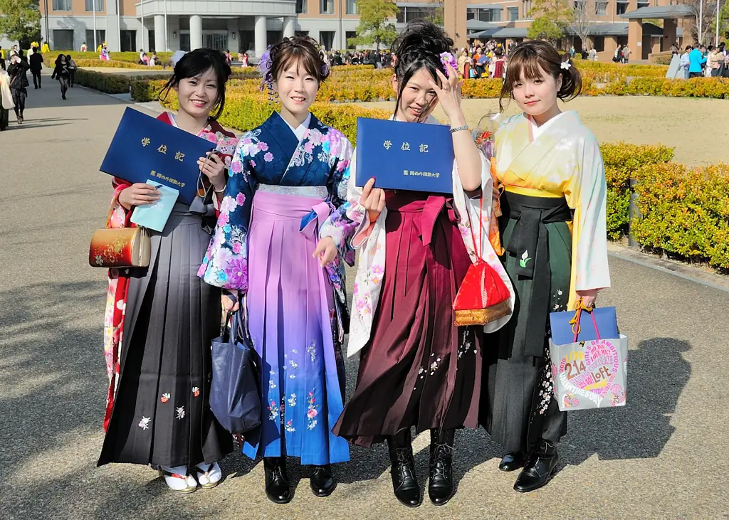 Gambar wisuda di Jepang dengan anak-anak memakai randoseru