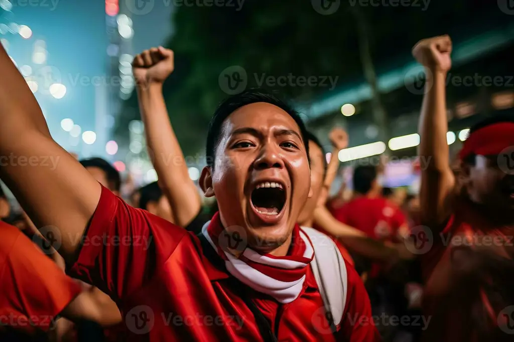 Tim sepak bola Indonesia merayakan kemenangan