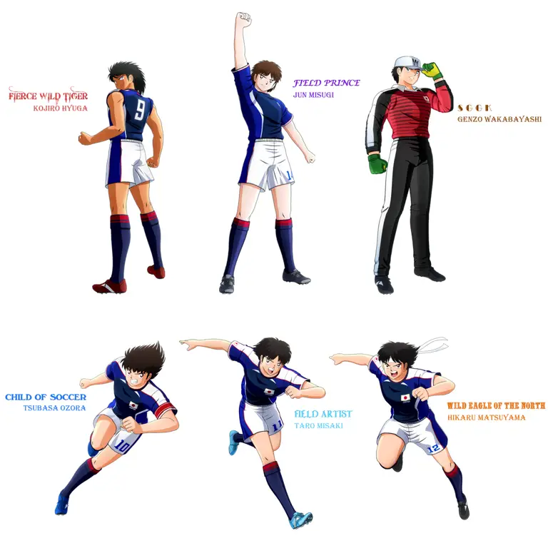 Gambar karakter Captain Tsubasa merayakan kemenangan